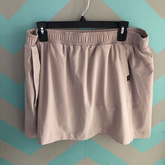 prAna Railay Skort XL 16 Willow Tan Snap Up Pocket Stretch Active Outdoor Skirt - Picture 4 of 11